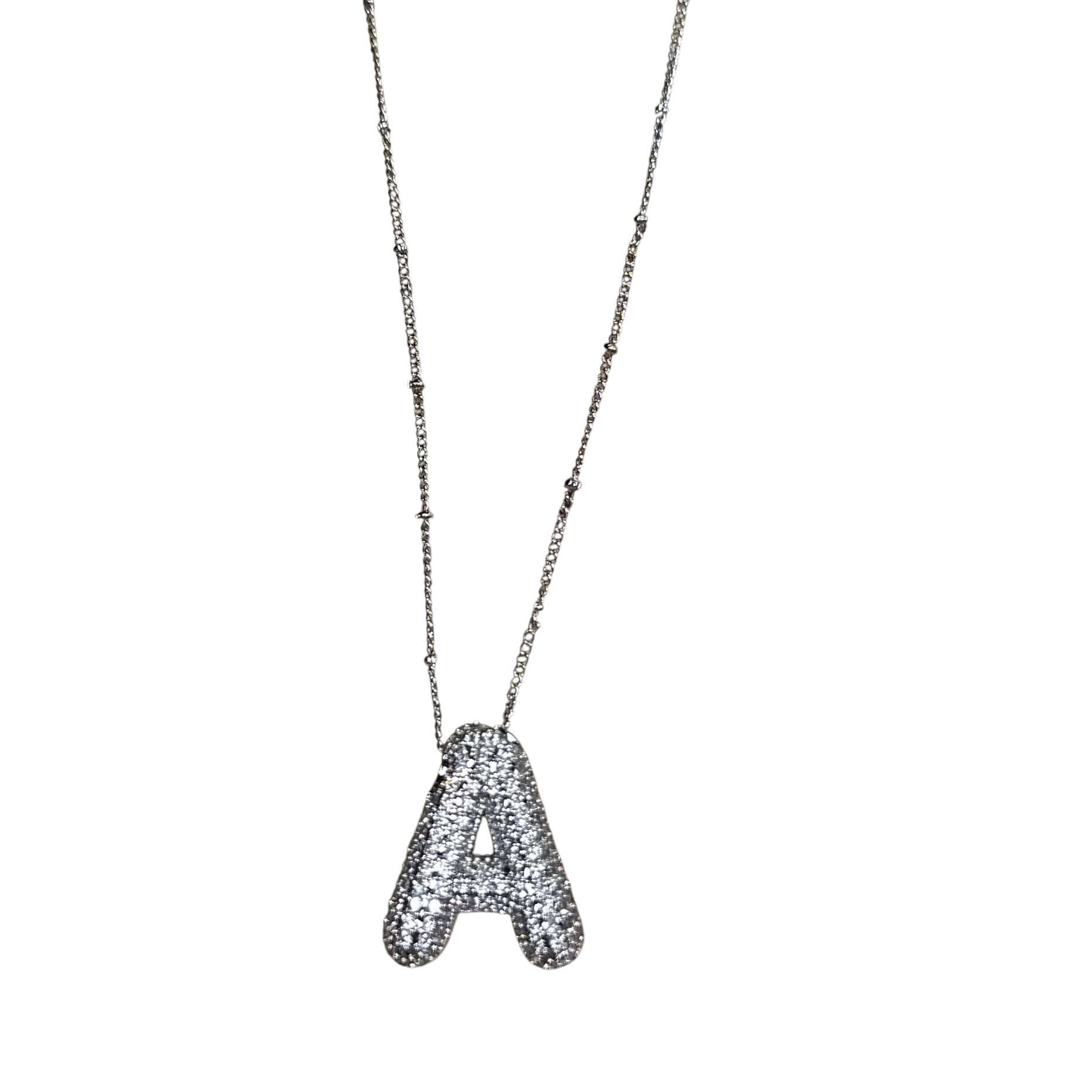 Silver Jeweled Bubble Initial Necklace – Alicia DiMichele Boutique