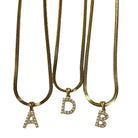 Pearl Letter Herringbone Necklace – Alicia DiMichele Boutique
