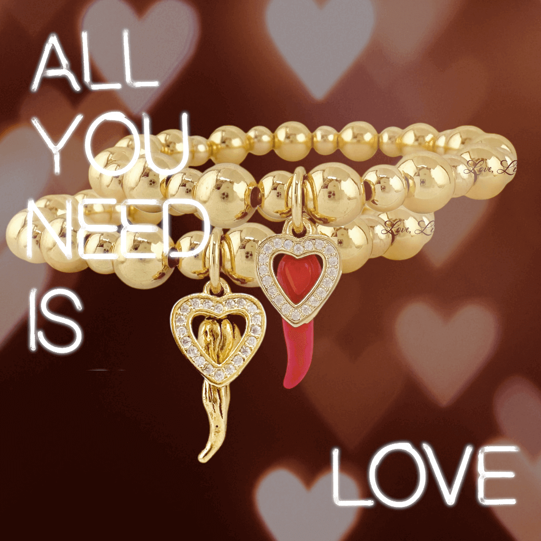 Exclusive Valentine's Charm Horn Gold Heart Bracelet - Gold – Alicia DiMichele Boutique