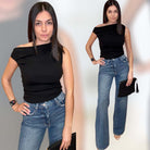 Asymmetric Sweater Top - Black – Alicia DiMichele Boutique