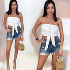 Sun Drift Tie-Front Crop Top – Alicia DiMichele Boutique