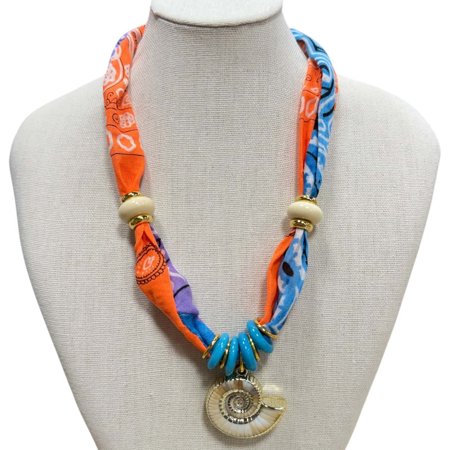 Neon Vibes Shell Bandana Necklace โ Alicia DiMichele Boutique
