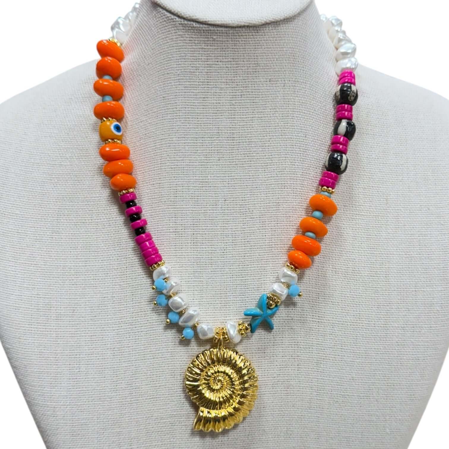 Beaded Neon Shell Necklace – Alicia DiMichele Boutique