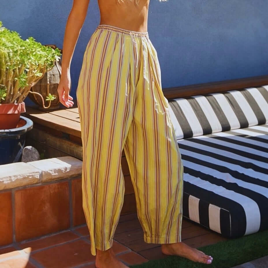 Drift Stripe Parachute Pants – Lemon Drop – Alicia DiMichele Boutique