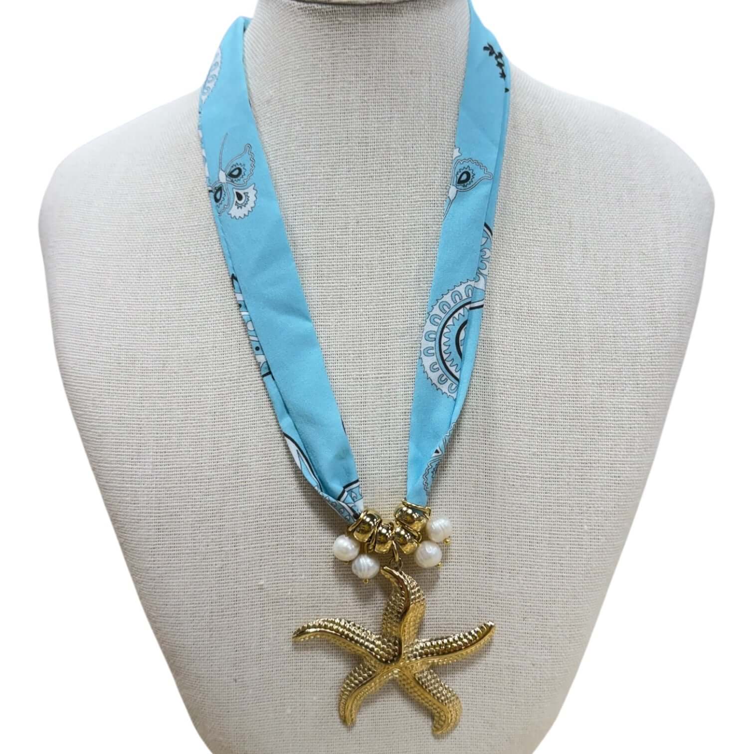 Seafoam Bandana Starfish Necklace โ Alicia DiMichele Boutique