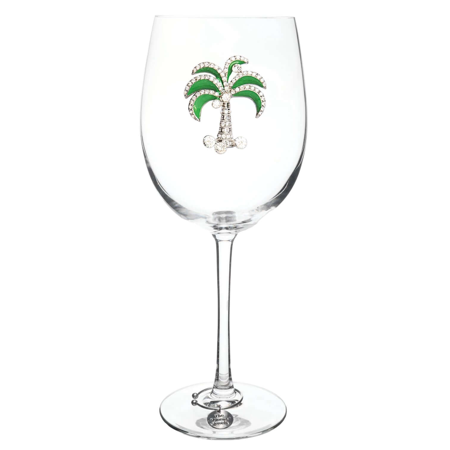 Diamond Palm Tree Jeweled Stemmed Wine Glass – Alicia DiMichele Boutique