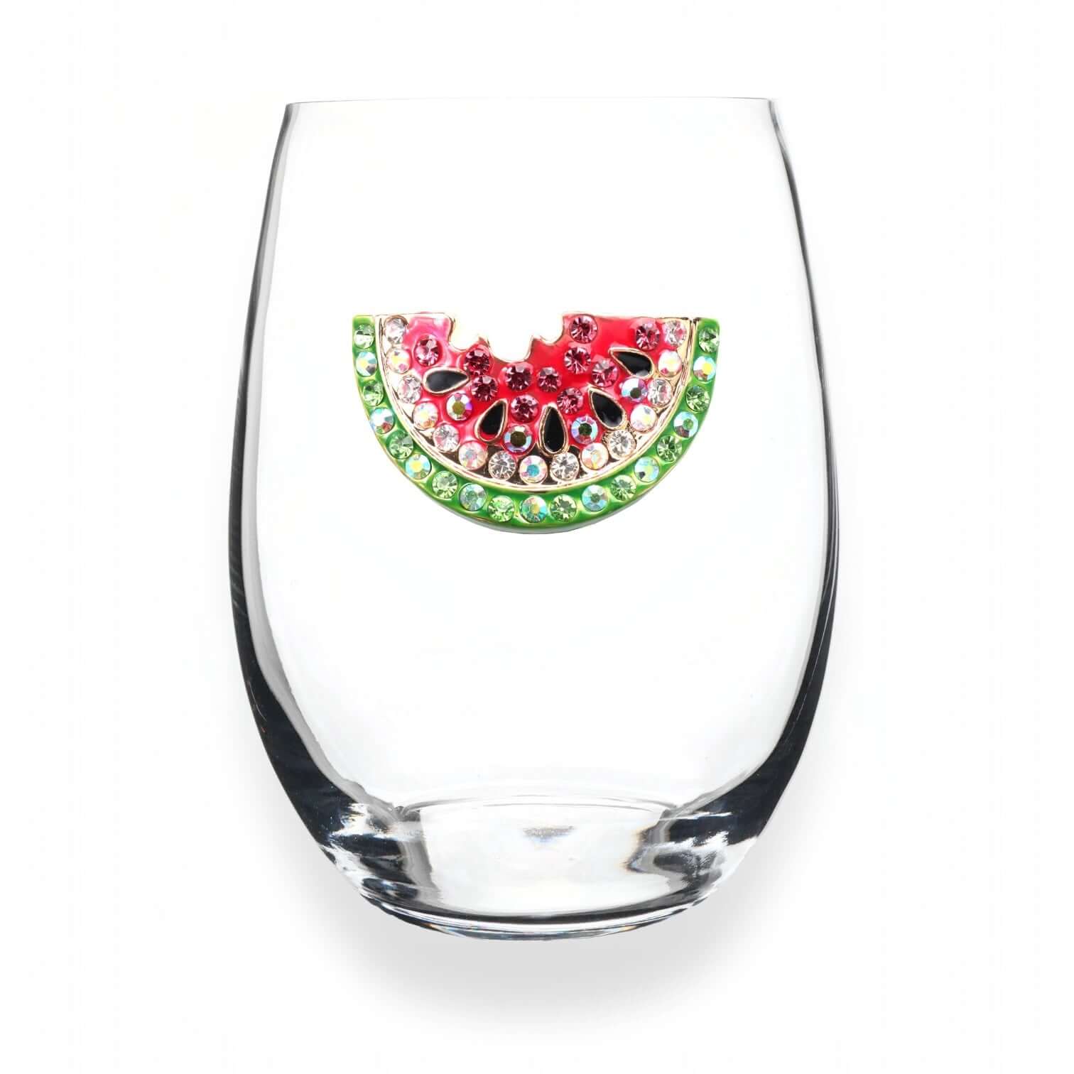 Watermelon Jeweled Stemless Wine Glass – Alicia DiMichele Boutique