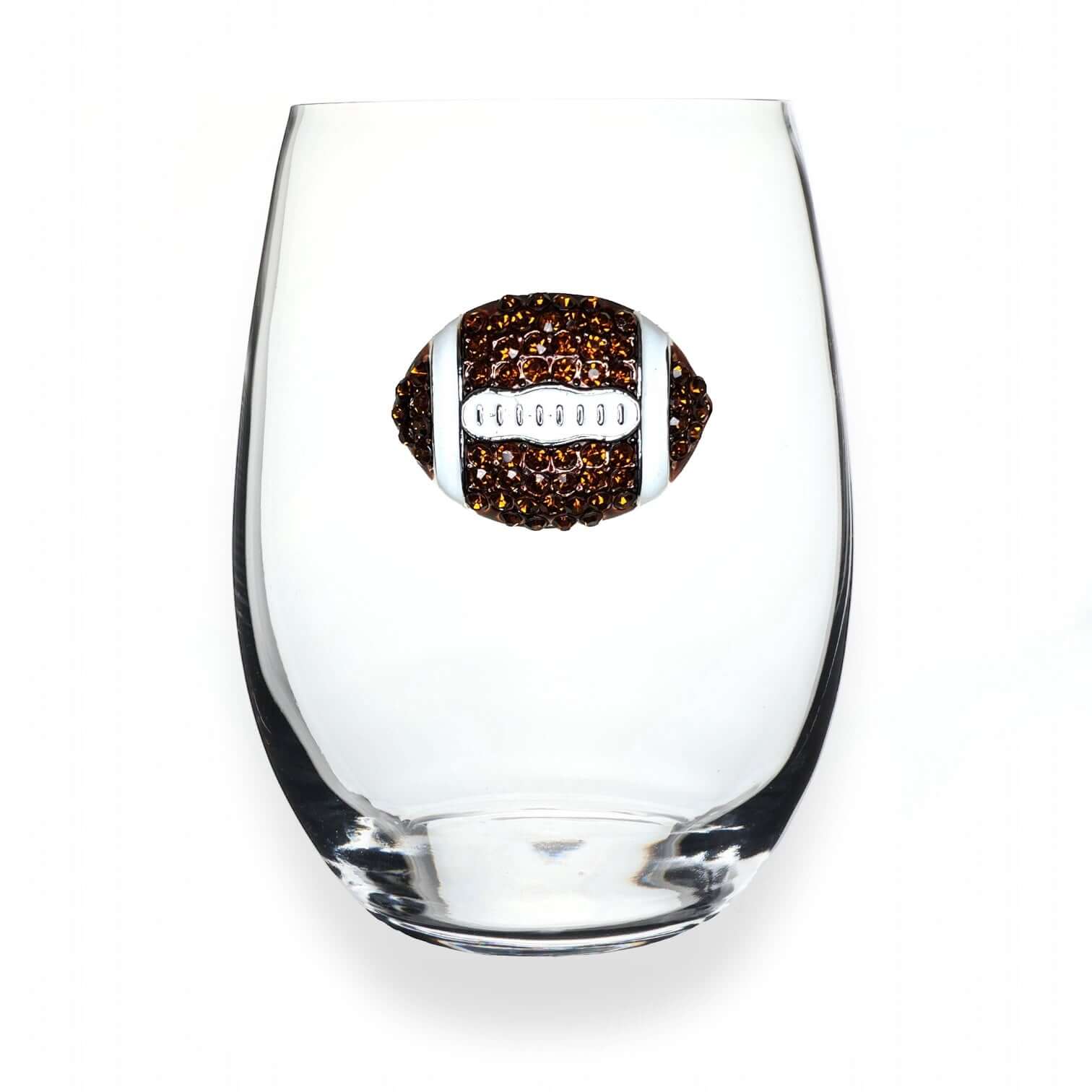 Brown Football Jeweled Stemless Wine Glass – Alicia DiMichele Boutique