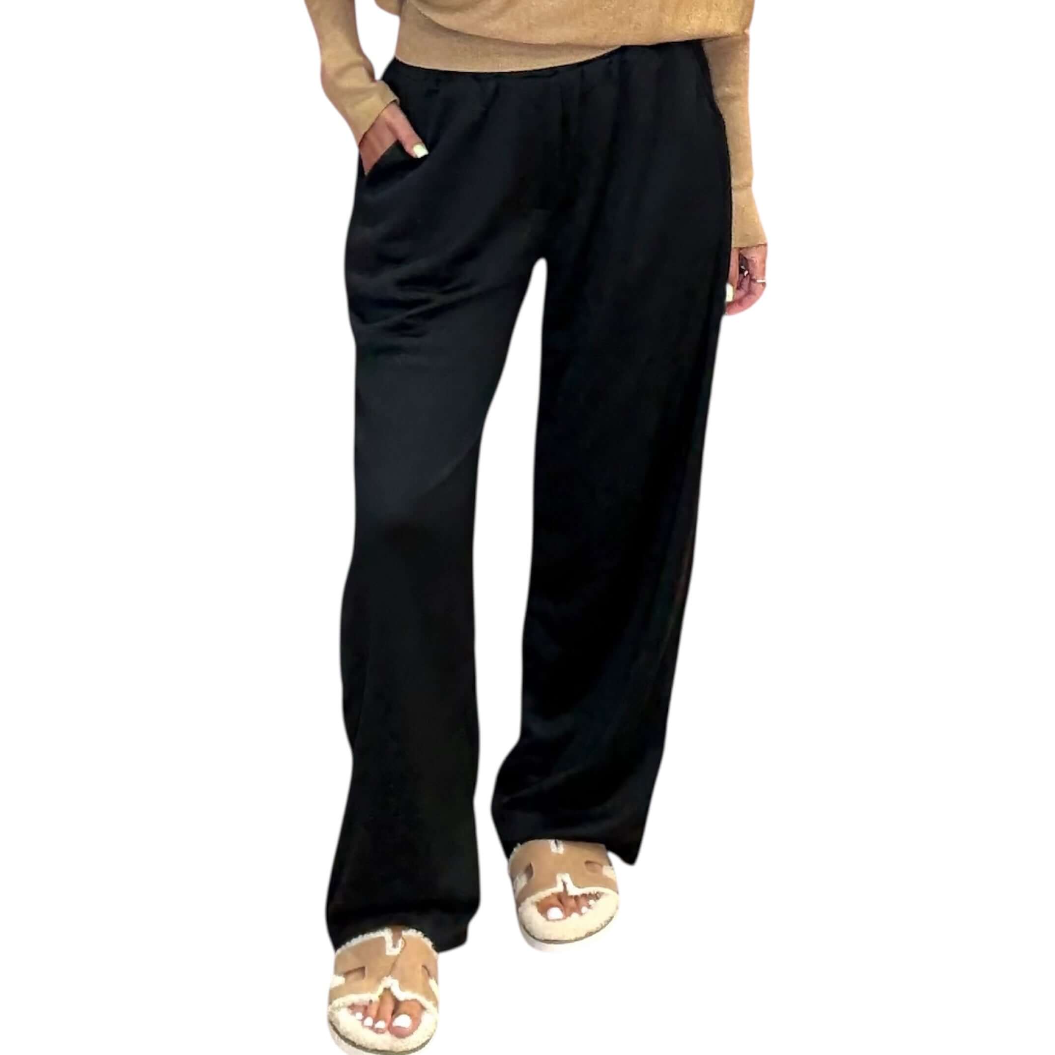 Luxe Drape Knit Sweatpants - Black – Alicia DiMichele Boutique
