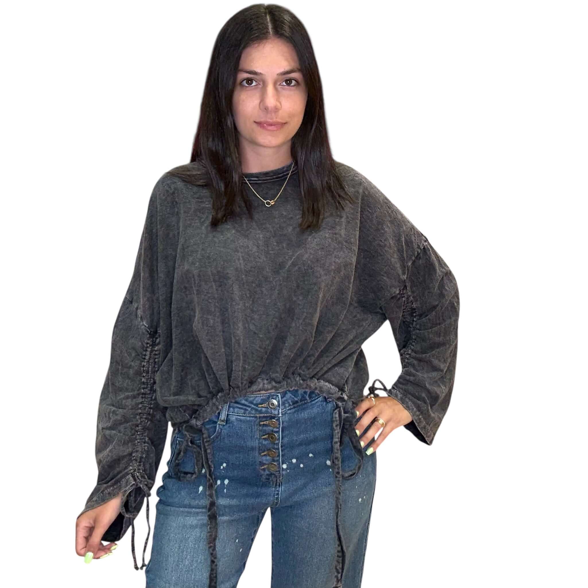 Midnight Mineral Washed Pullover – Alicia DiMichele Boutique