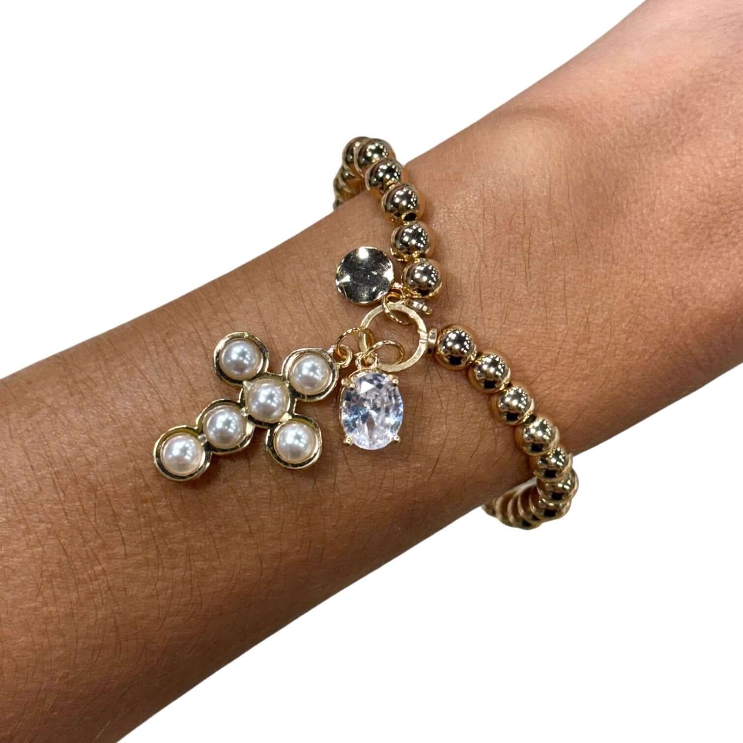 Golden Keepsakes Cross Bracelet – Alicia DiMichele Boutique
