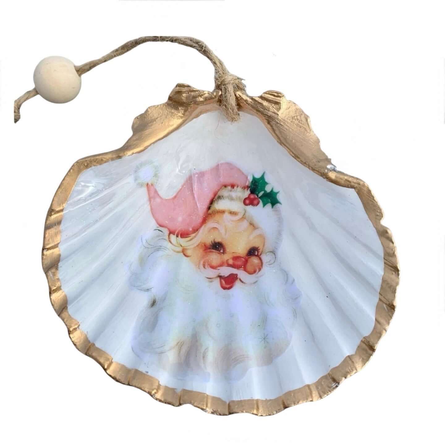 Pink Santa Shell Ornament – Alicia DiMichele Boutique