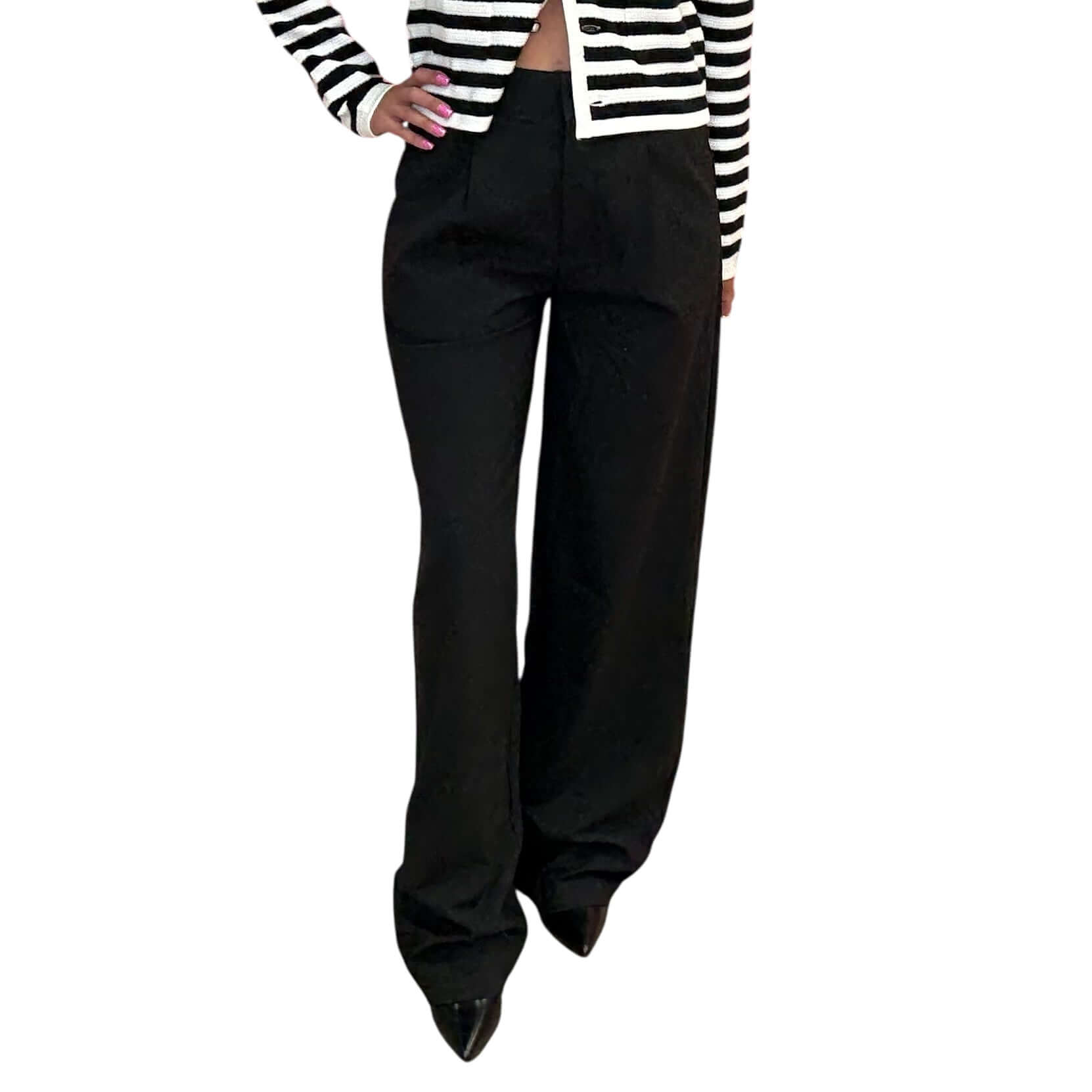 High-Waist Pleated Wide-Leg Trousers – Alicia DiMichele Boutique