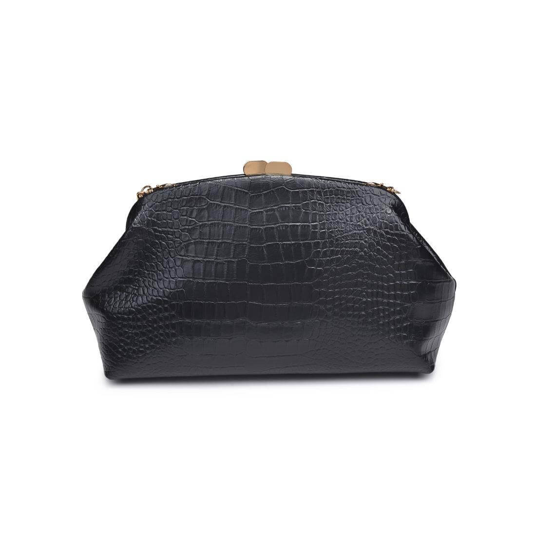 Black Croc-Embossed Clutch – Alicia DiMichele Boutique