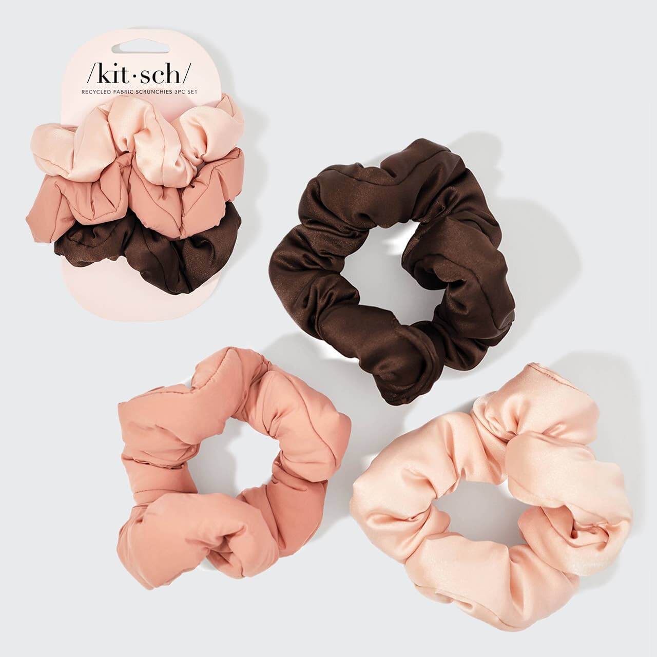 Kitsch Recycled Fabric Cloud Scrunchies 3pc Set - Rosewood – Alicia DiMichele Boutique