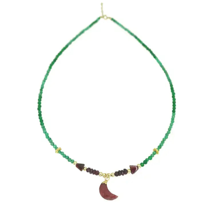 Half Moon Ruby Green Onyx Choker – Alicia DiMichele Boutique
