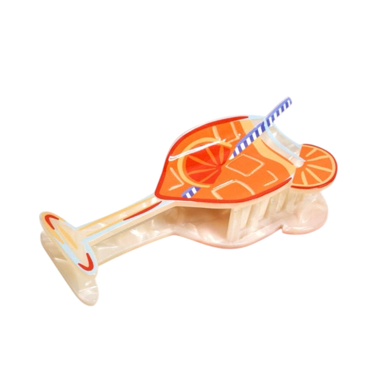 claw clip with orange slices design on a white background