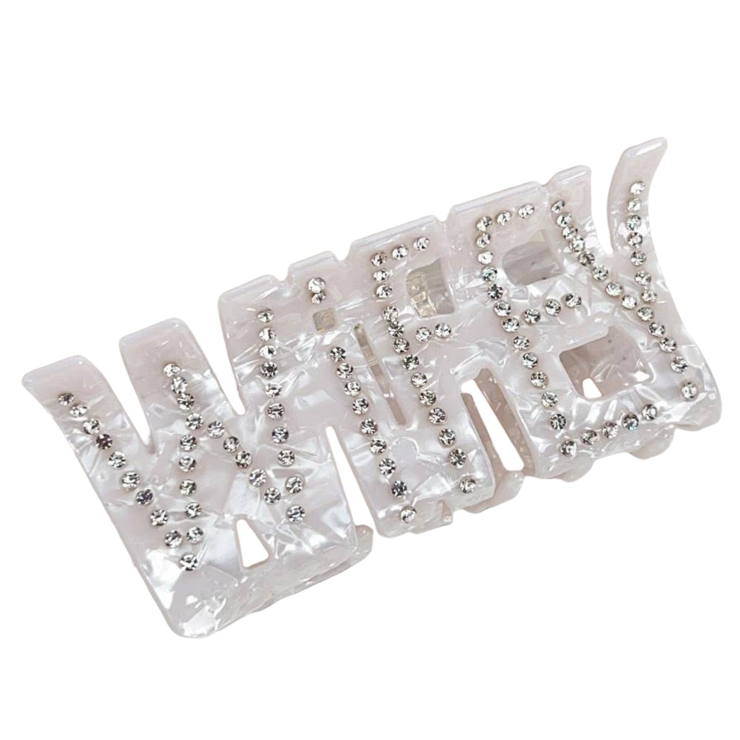 Decorative hair clip with rhinestones on a white background