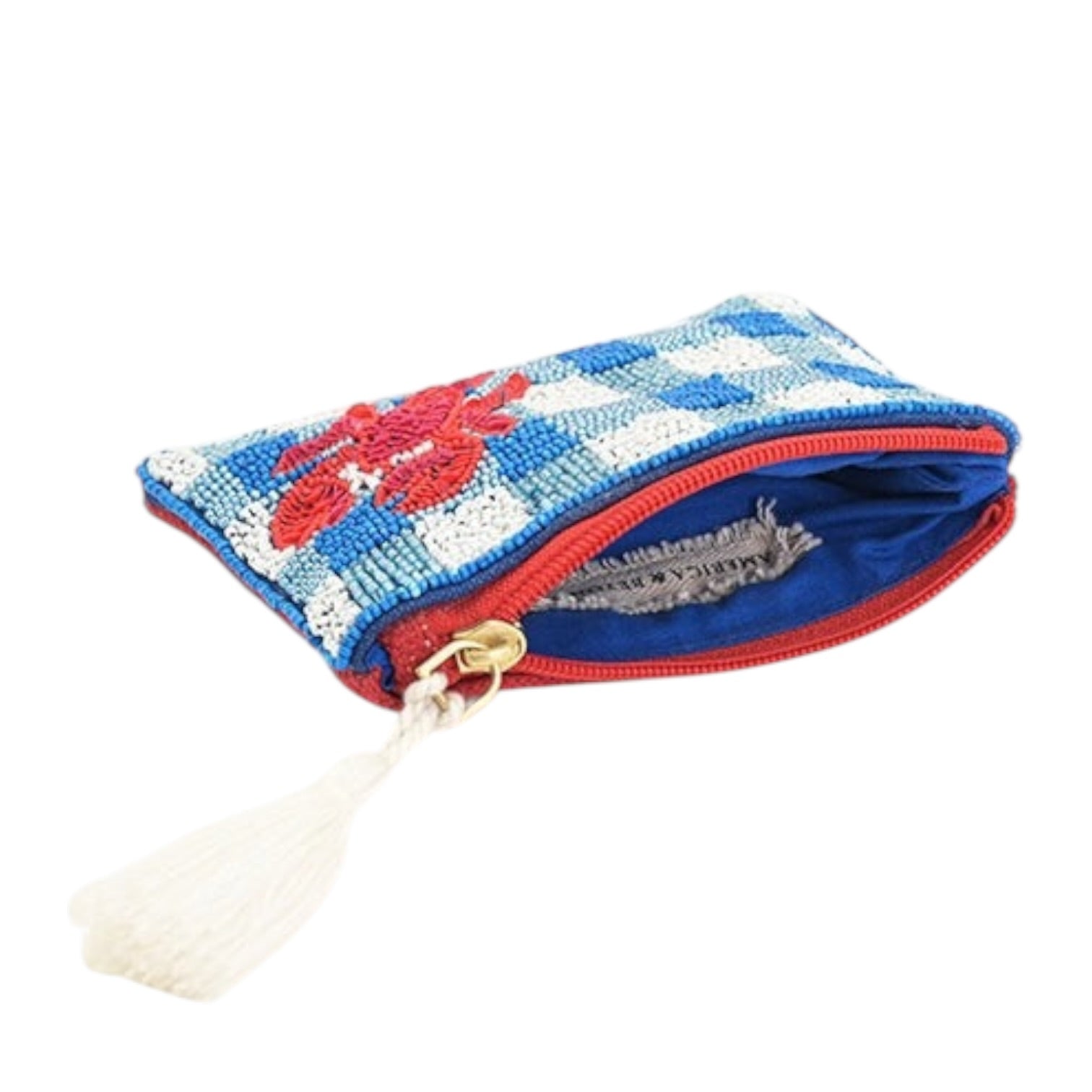 Small pouch with lobster design on a white background