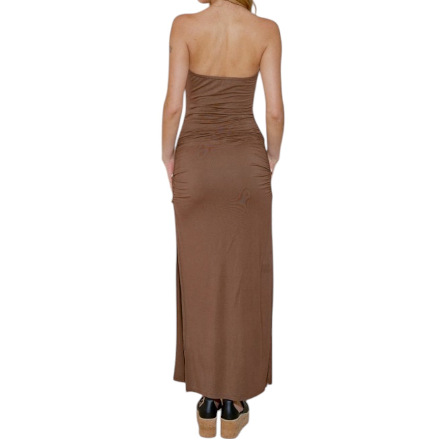 Brown dress on a white background