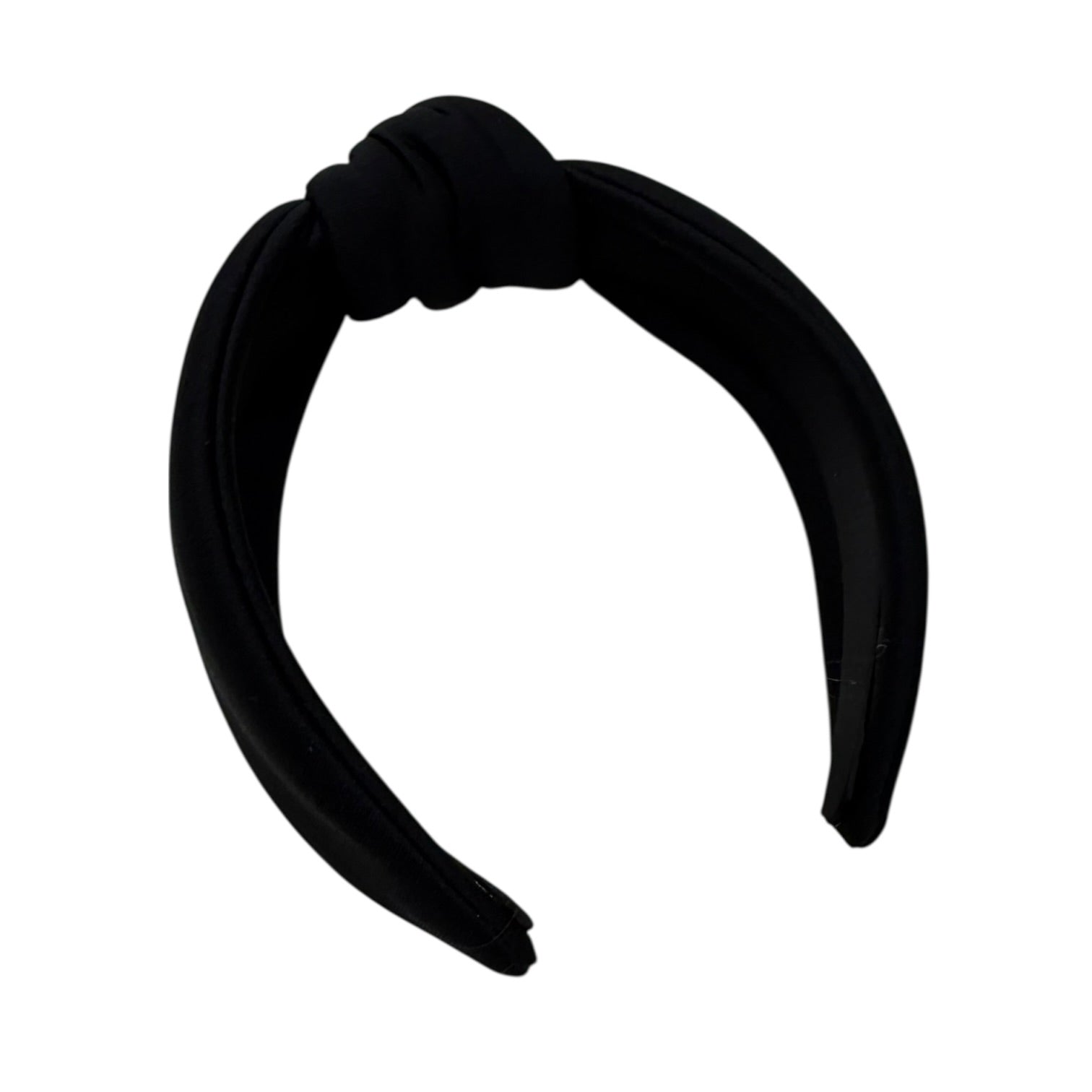 Black headband with a knot on a white background