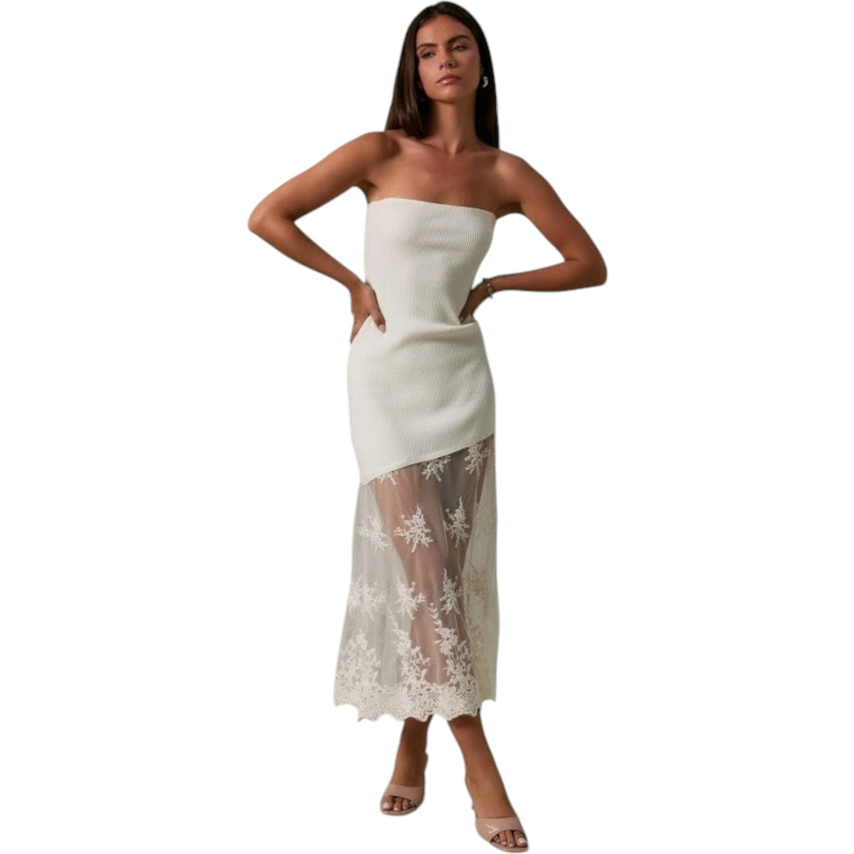 lace up tube dress Ivory Knit – Alicia DiMichele Boutique 45in Medium color:Light Blue Collection_Womens Dark Silver Gray Formal