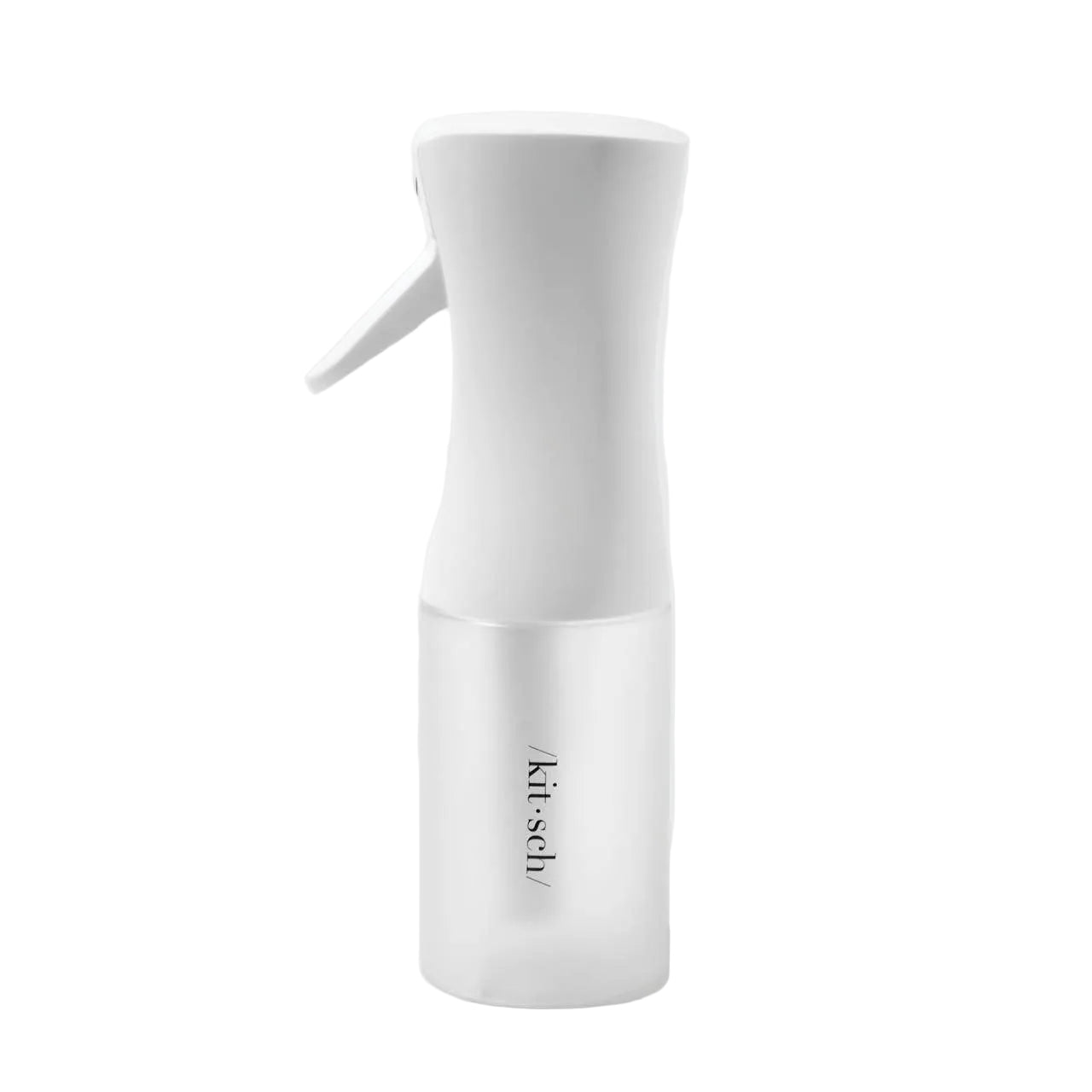 White spray bottle with 'kit-sch' branding on a light gray background