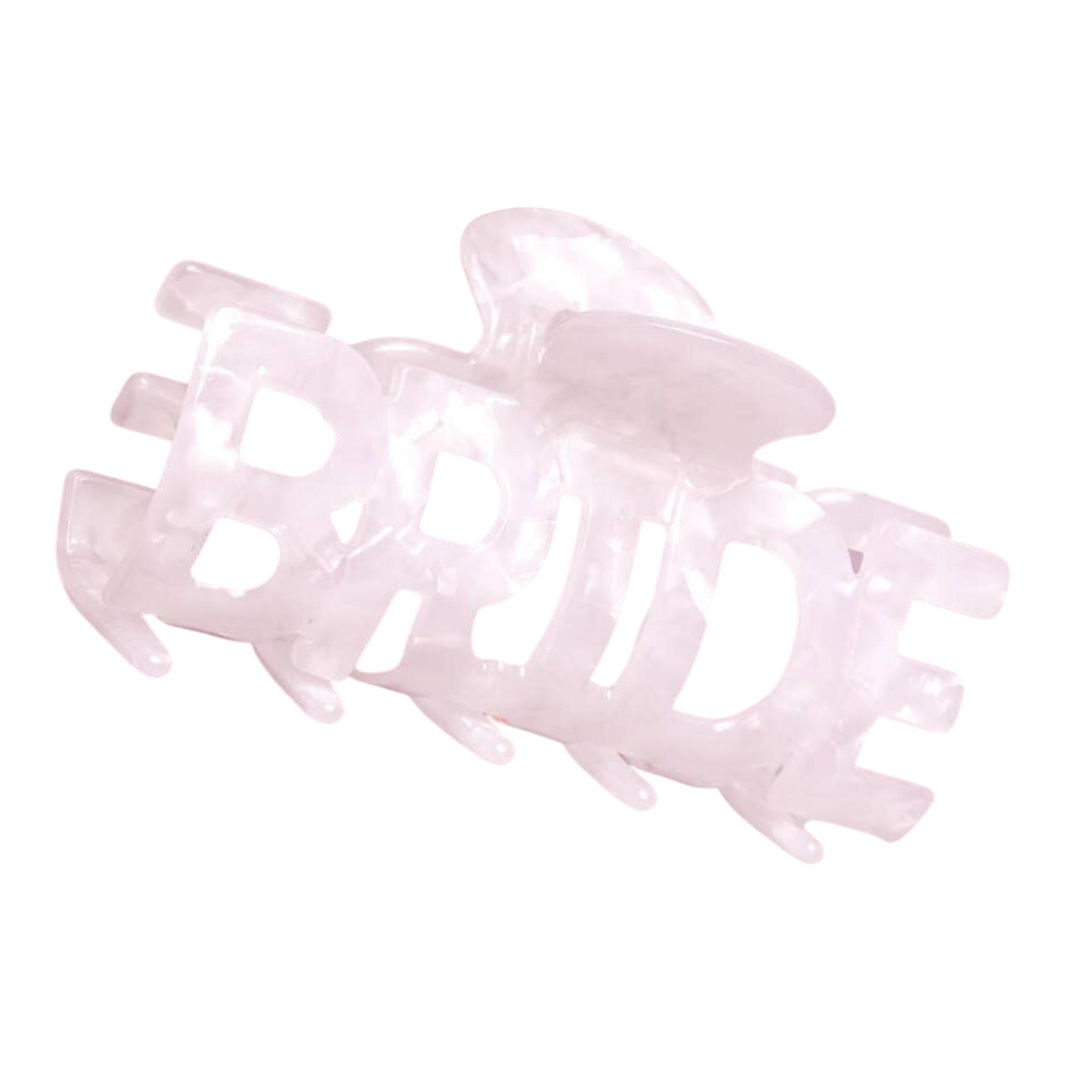 Pink hair clips on a white background