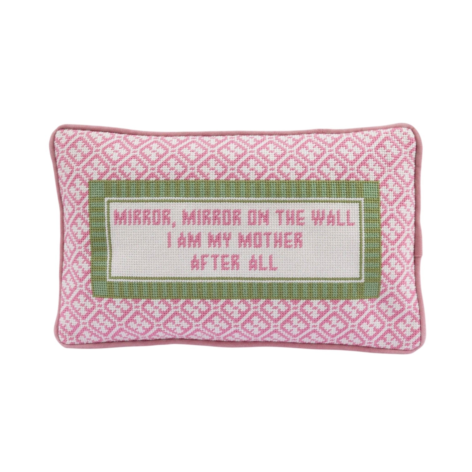 Decorative pillow with text on a white background