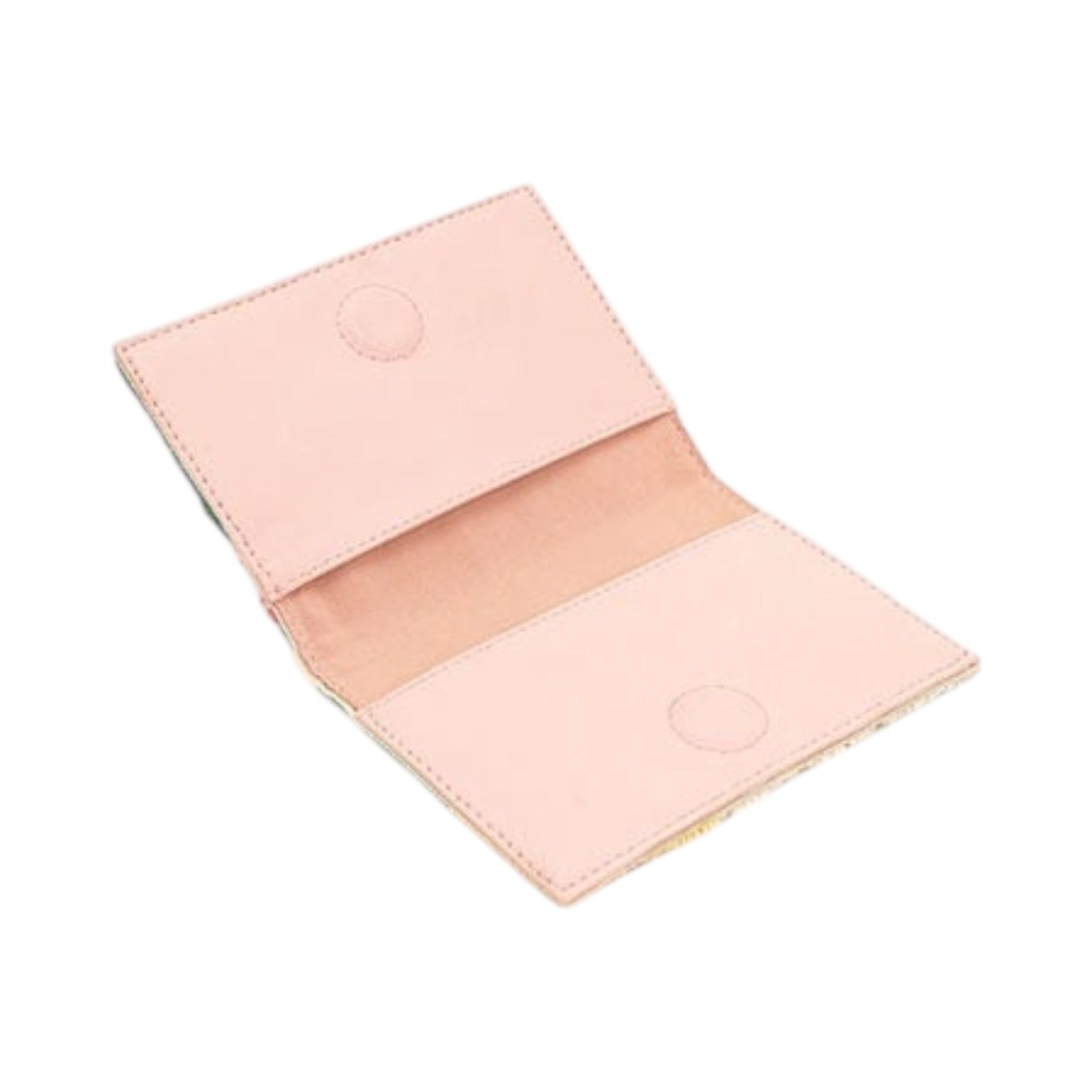 Pink leather cardholder on a white background