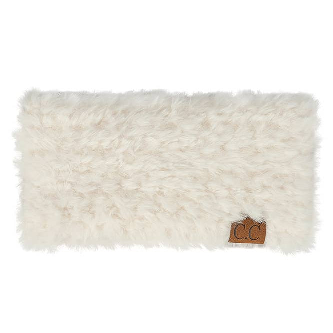 Cozy Crown Faux Fur Winter Headwrap in Rose