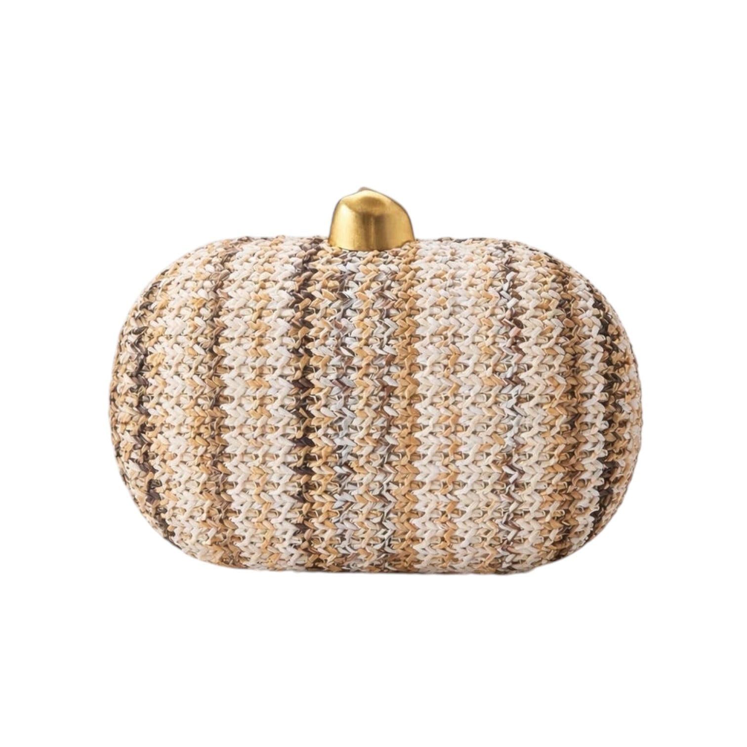 straw clutch bag on white background