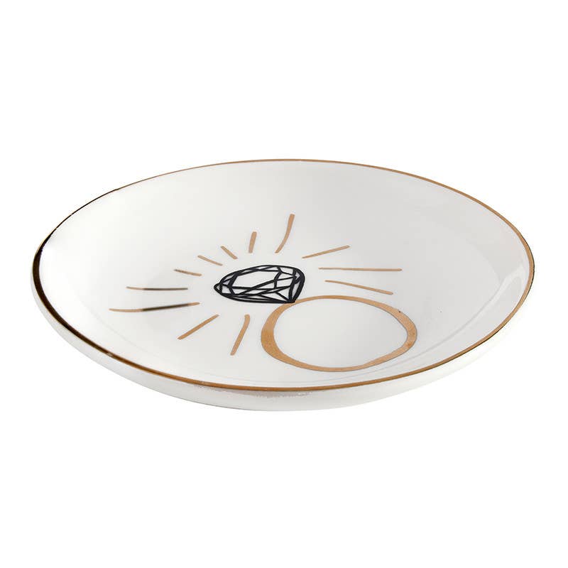 Decorative plate with a diamond design on a white background