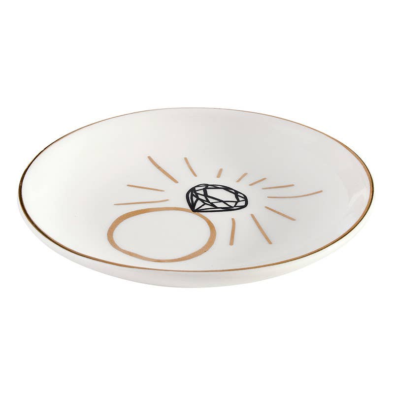 Decorative plate with a diamond design on a white background