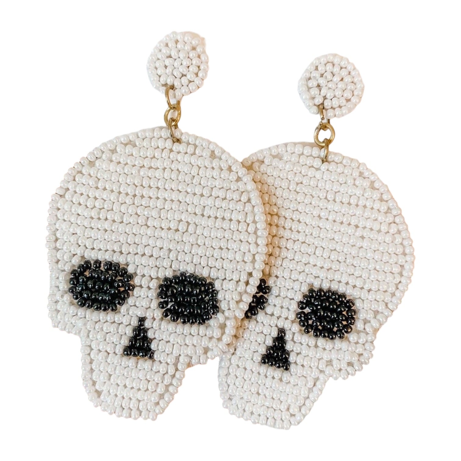 Southern Skull beaded statement earrings