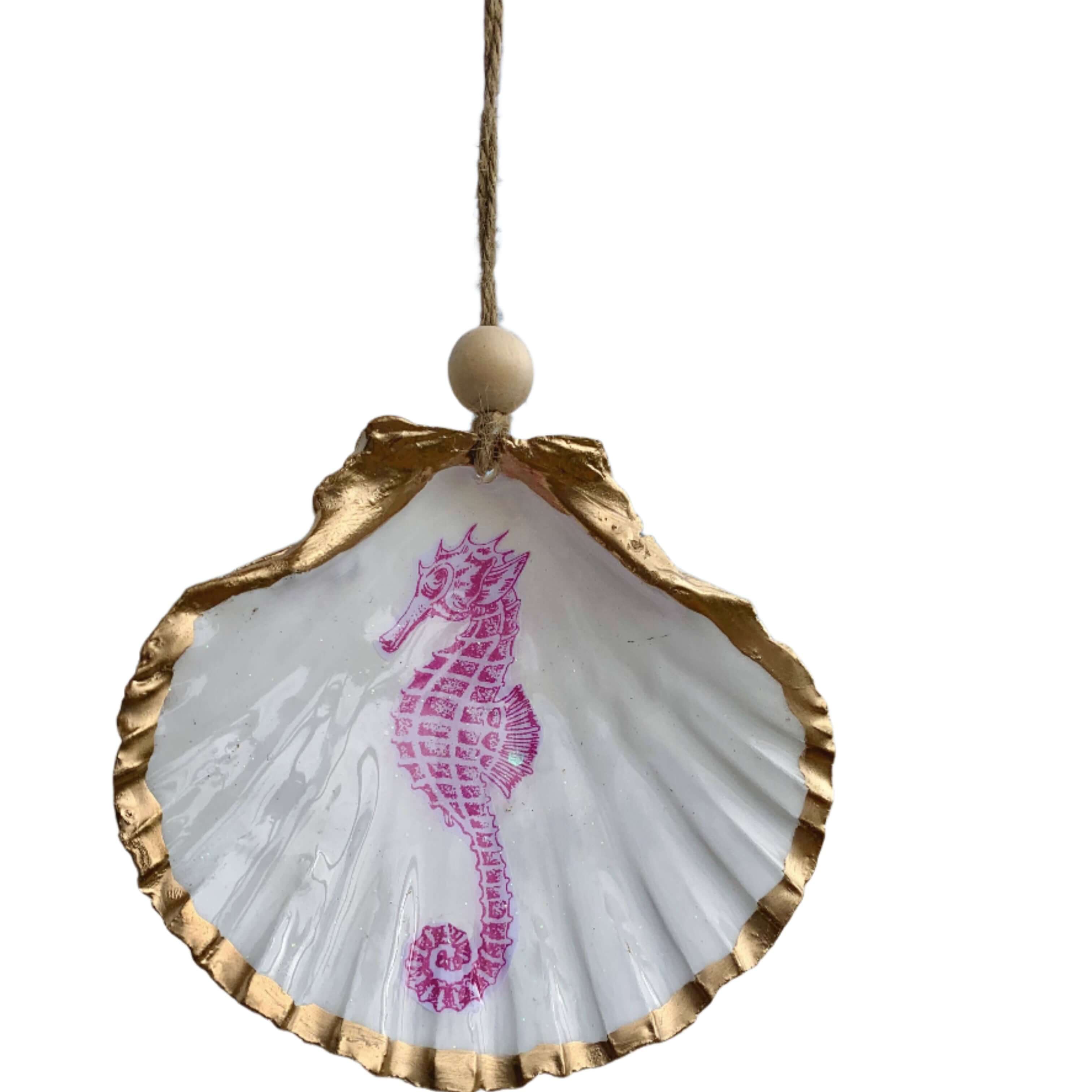 Pink Seahorse Shell Ornament – Alicia DiMichele Boutique