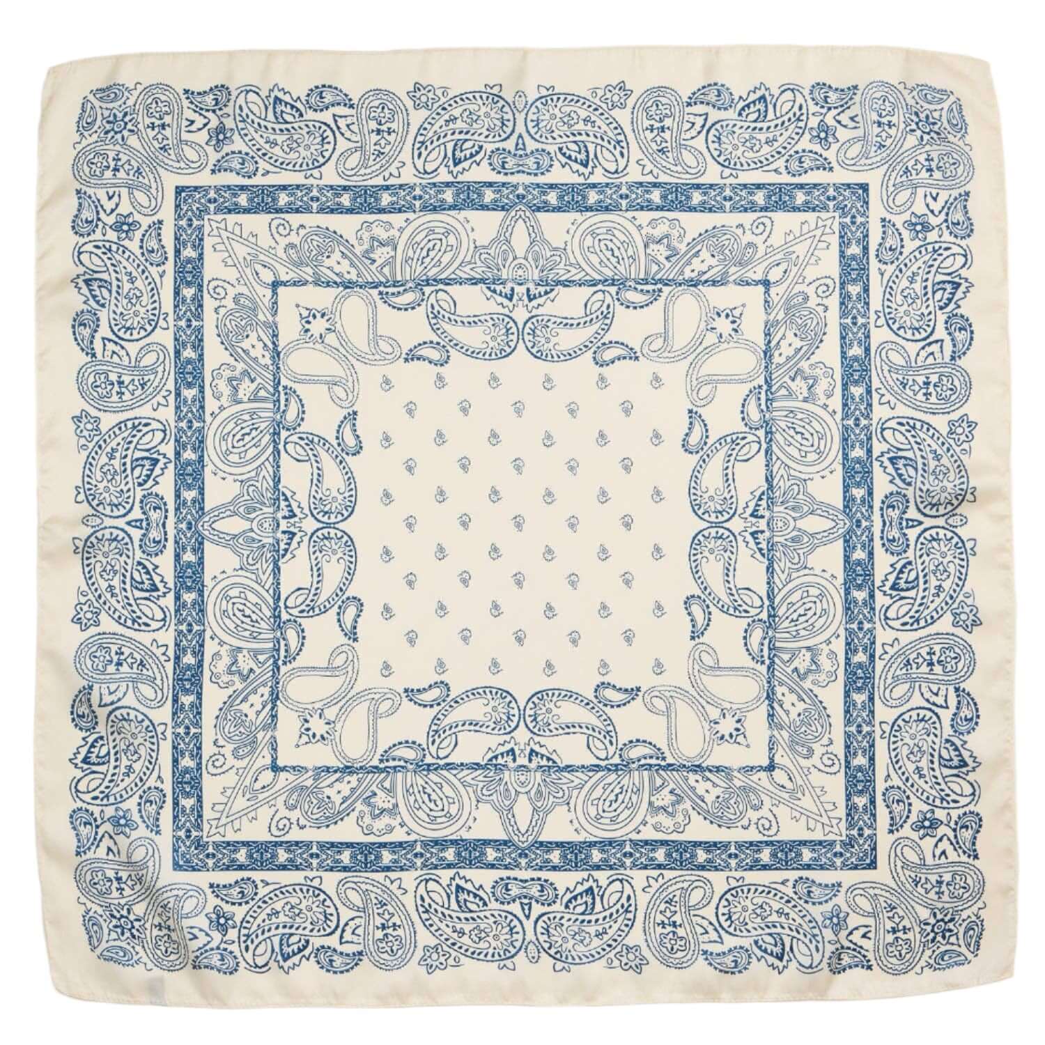 Classic Paisley Bandana Scarf – White – Alicia DiMichele Boutique
