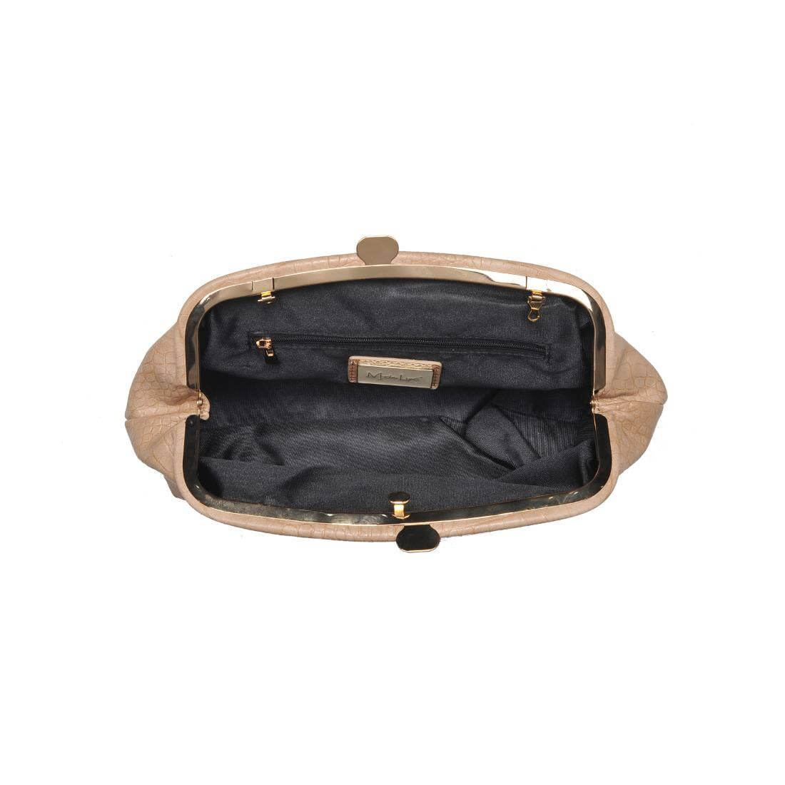Beige Croc-Embossed Clutch – Neutral Everyday Handbag – Alicia DiMichele Boutique