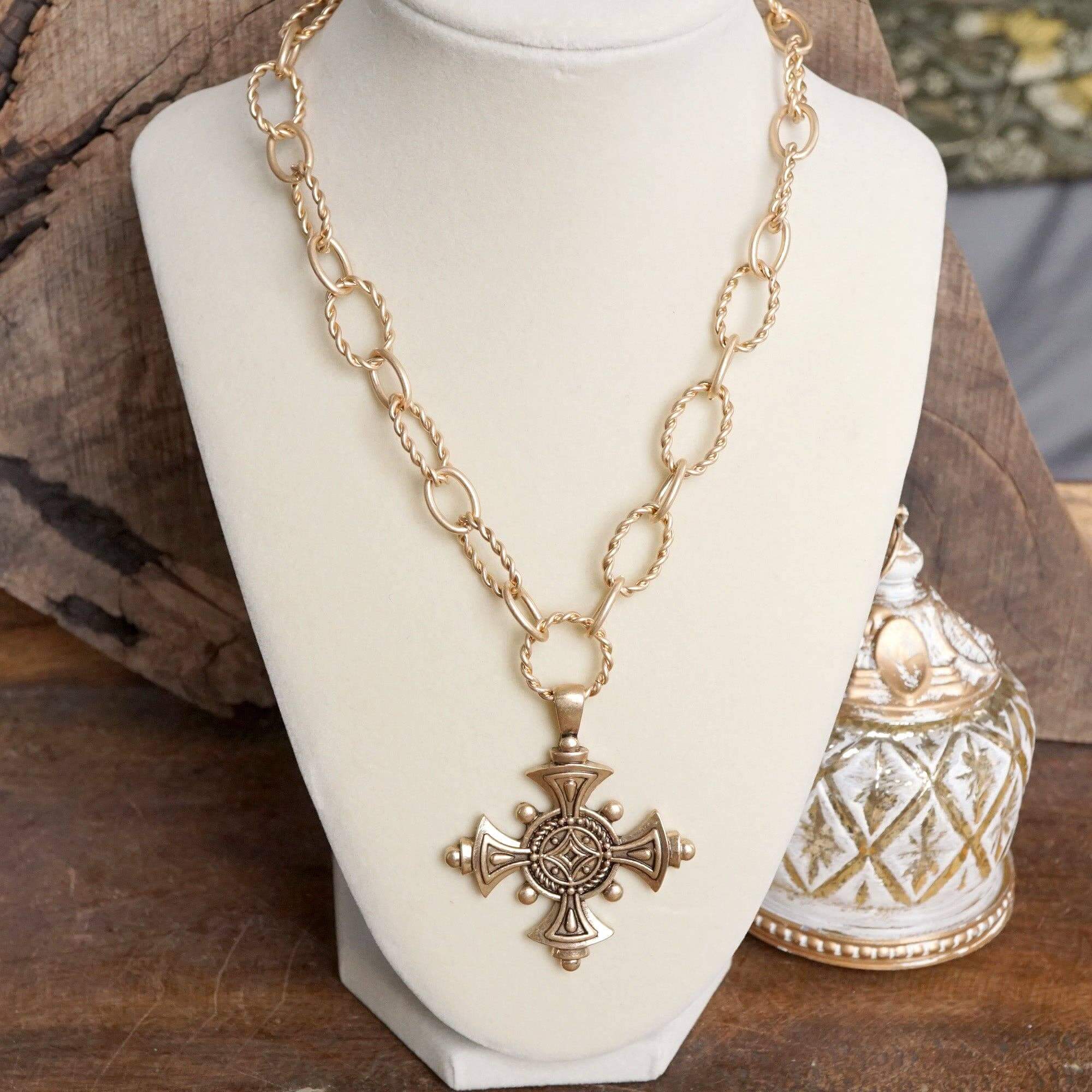 Vintage Glory Cross Pendant Necklace – Alicia DiMichele Boutique