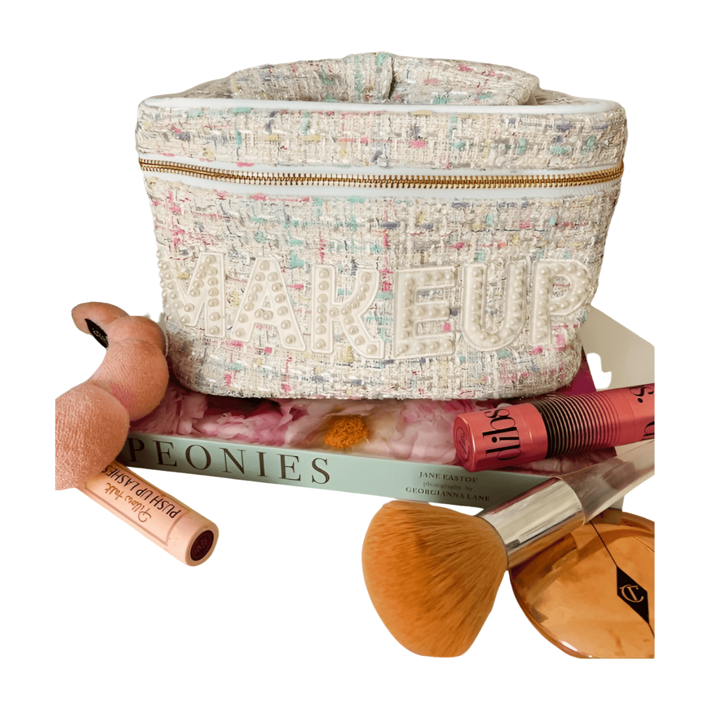 White Tweed Makeup Bag – Alicia DiMichele Boutique