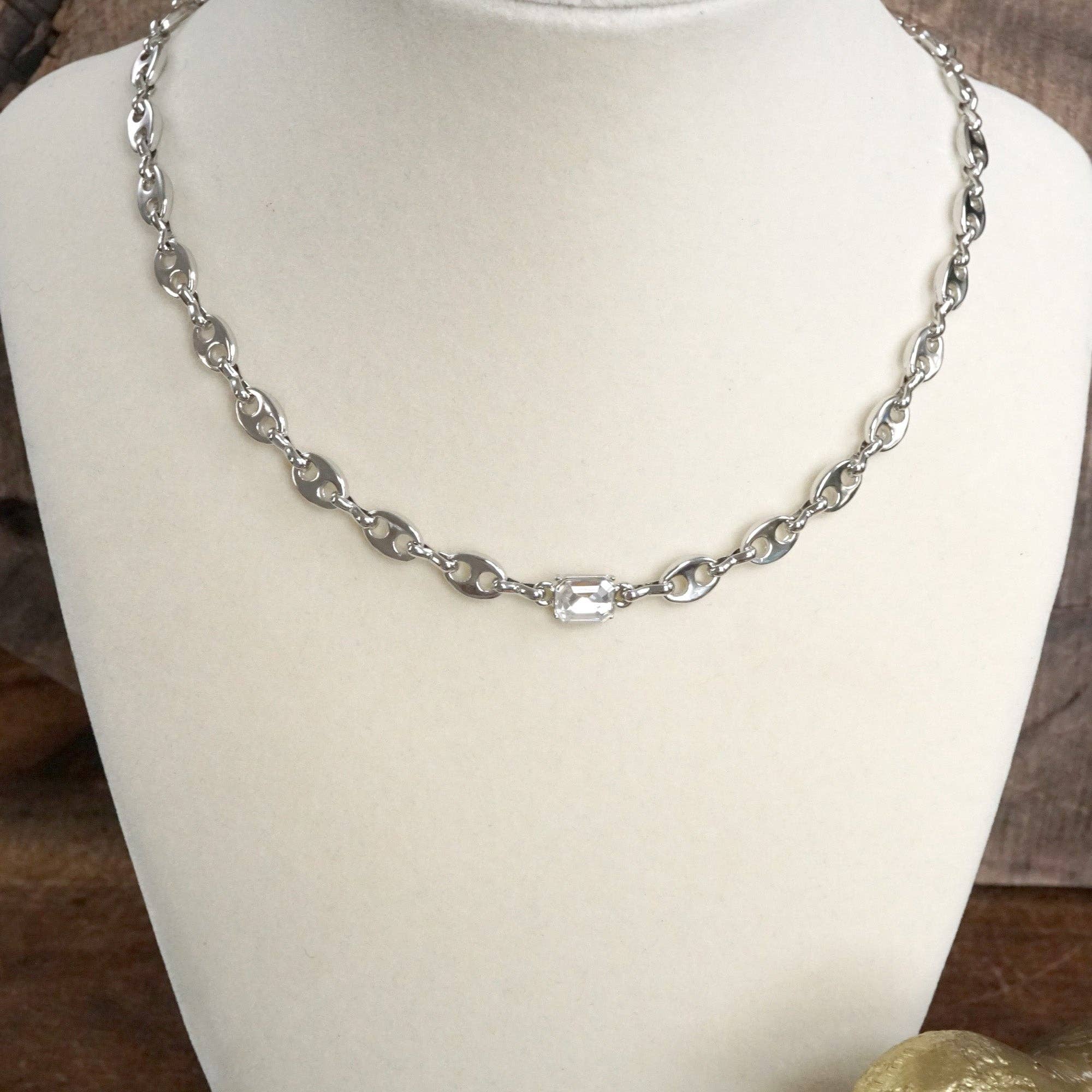 Silver Anchor Chain Necklace – Alicia DiMichele Boutique