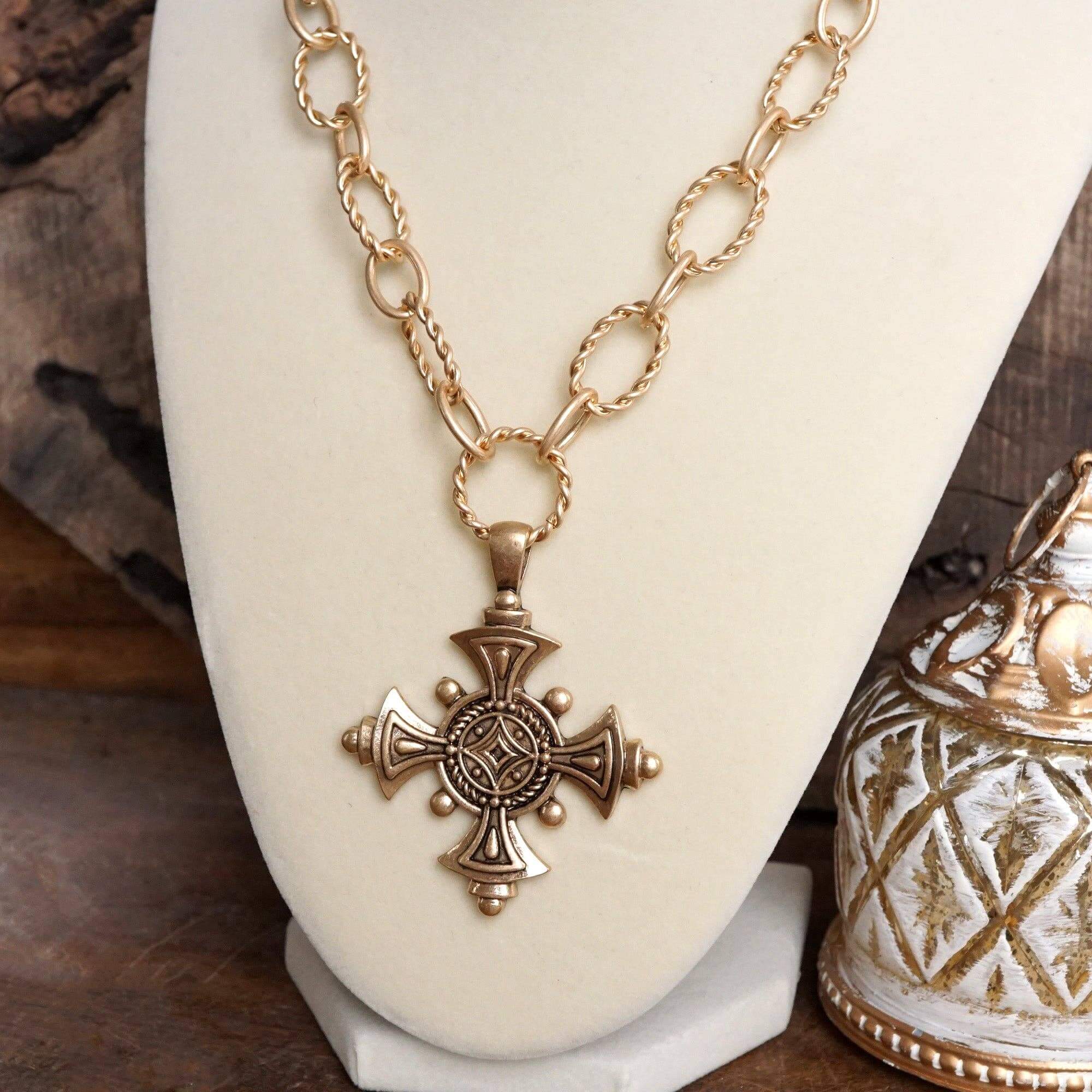 Vintage Glory Cross Pendant Necklace – Alicia DiMichele Boutique