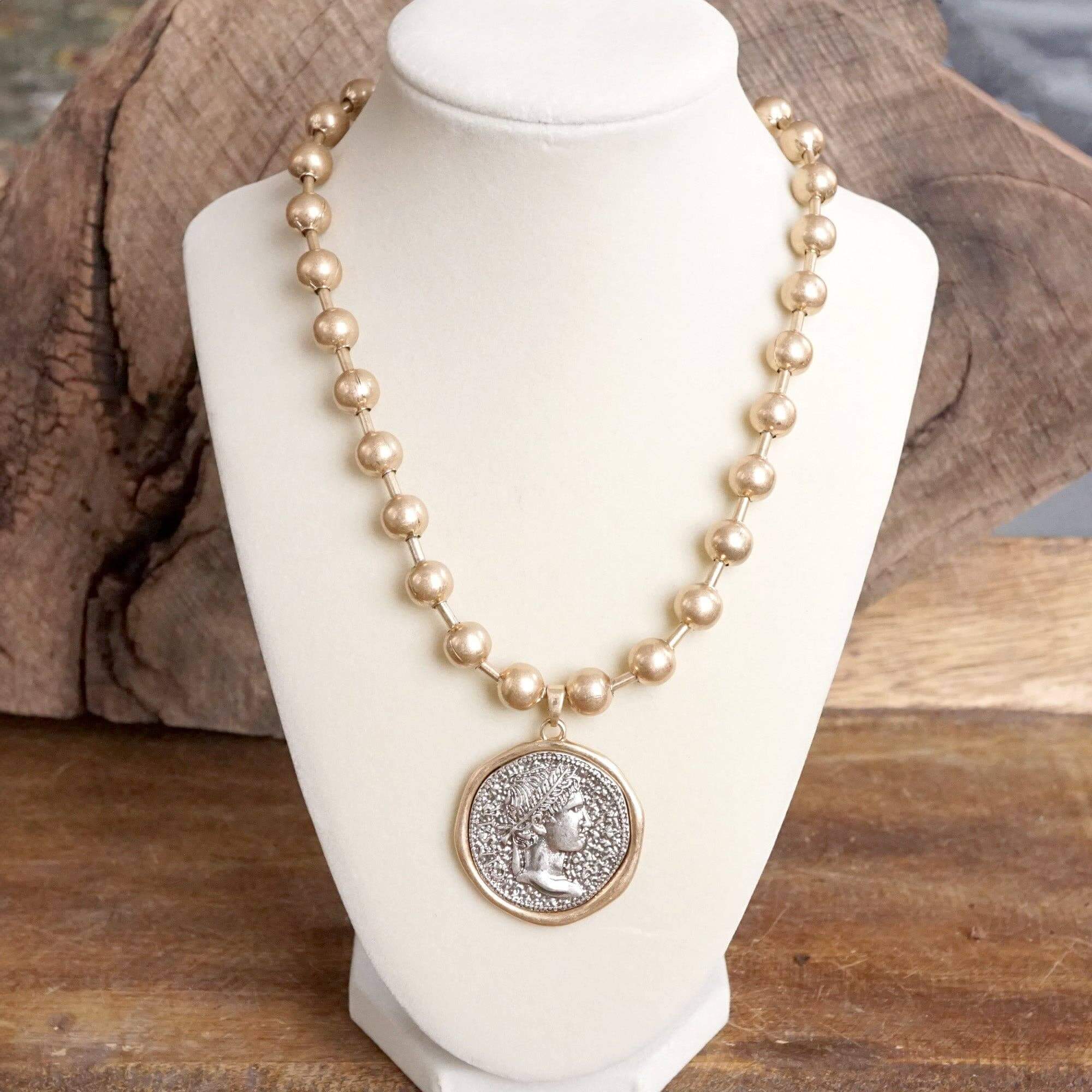 Caesar Coin Ball Chain Necklace – Alicia DiMichele Boutique