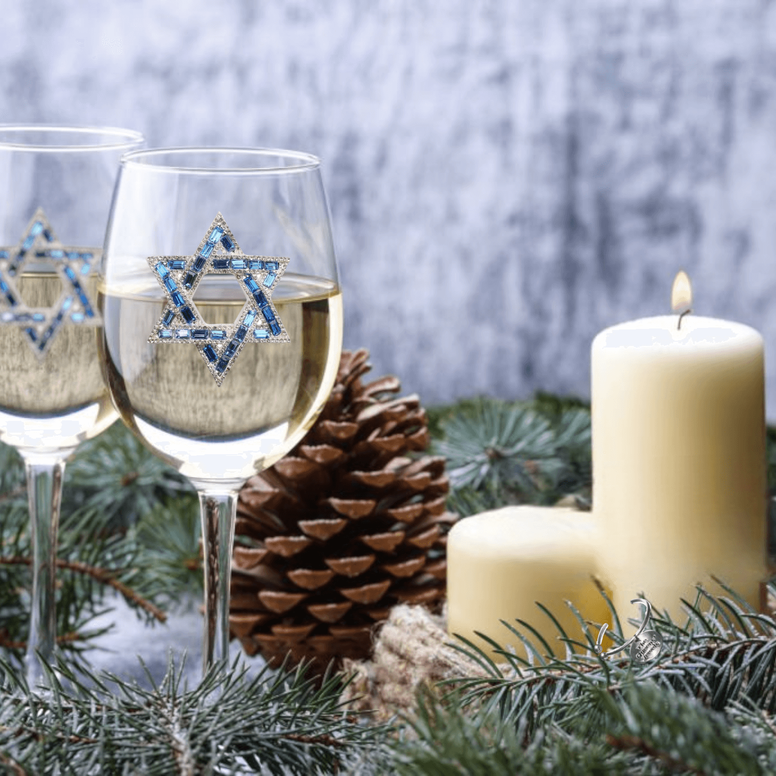 Star of David Jeweled Stemmed Wine Glass – Alicia DiMichele Boutique