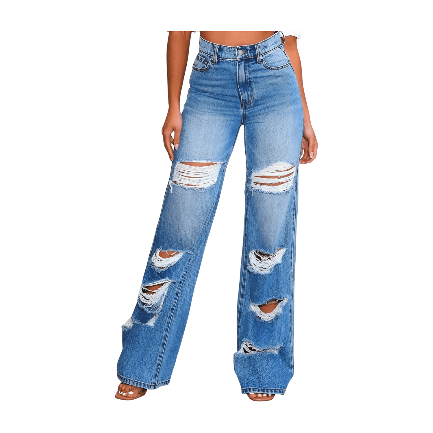 High Rise Distressed Wide Leg Jeans – Alicia DiMichele Boutique