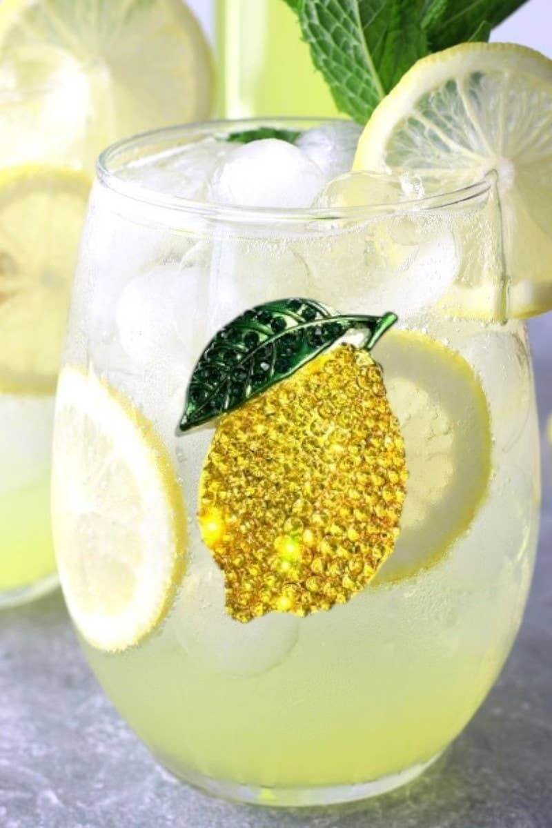 Lemon Stemless Wine Glass – Alicia DiMichele Boutique