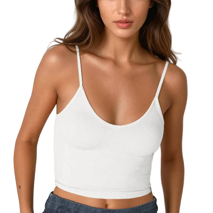 Essential Ribbed Crop Top - White – Alicia DiMichele Boutique