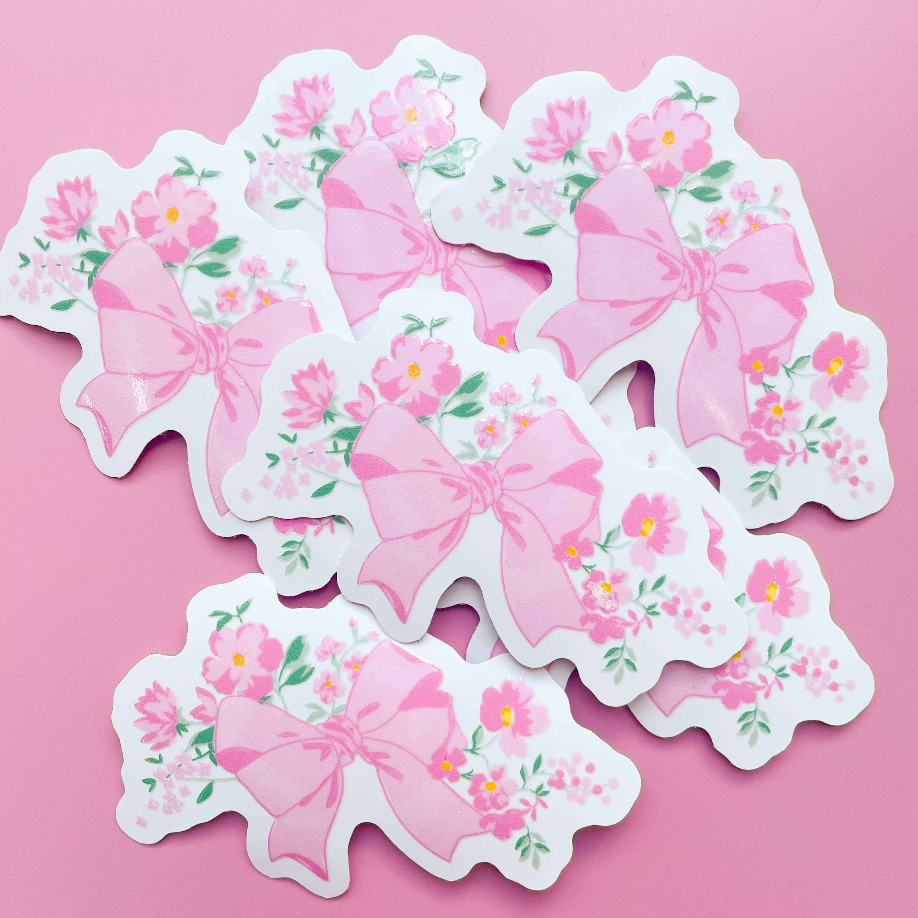 Coquette Floral Bow Sticker – Alicia DiMichele Boutique