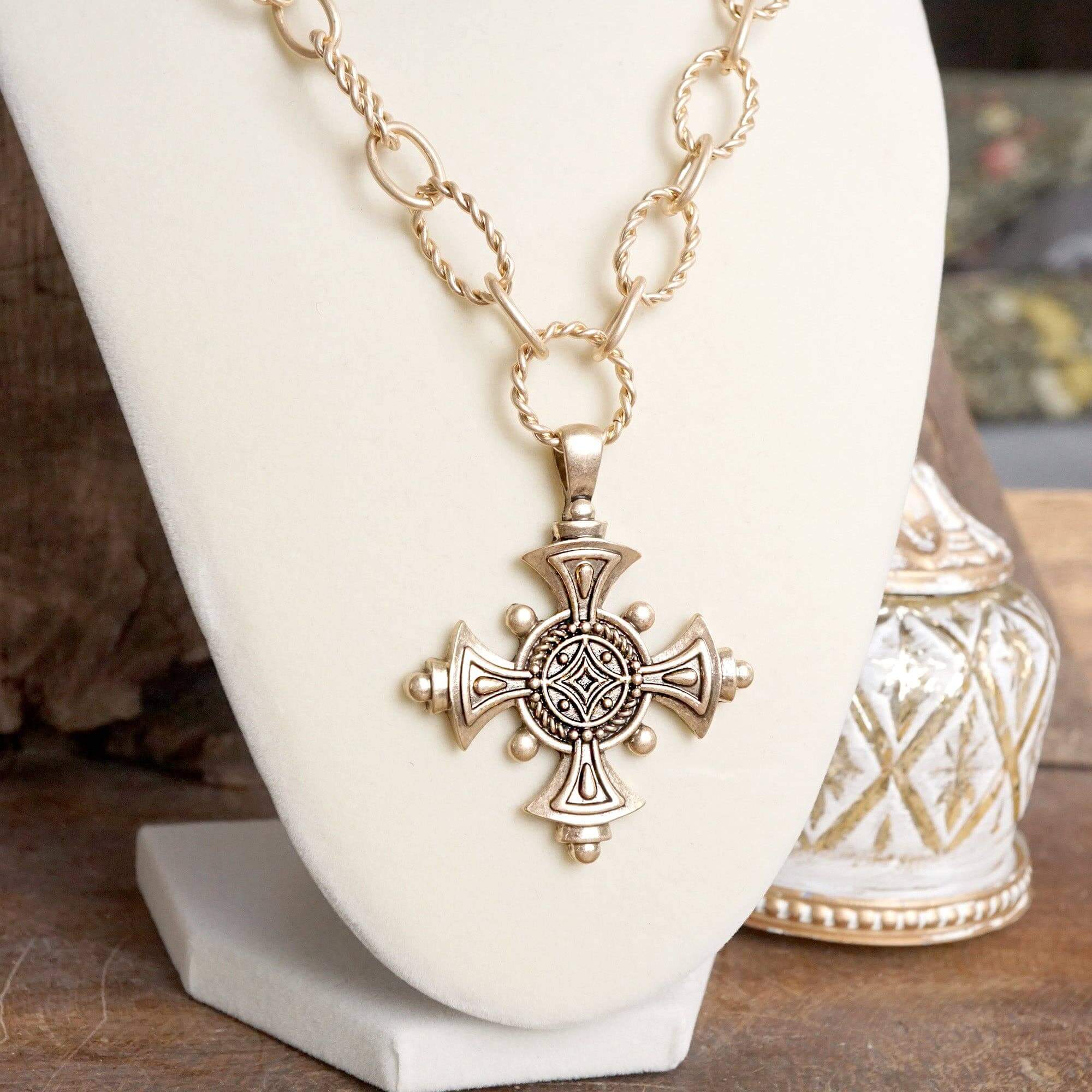 Vintage Glory Cross Pendant Necklace – Alicia DiMichele Boutique