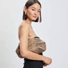 Brown Textured Clutch – Alicia DiMichele Boutique
